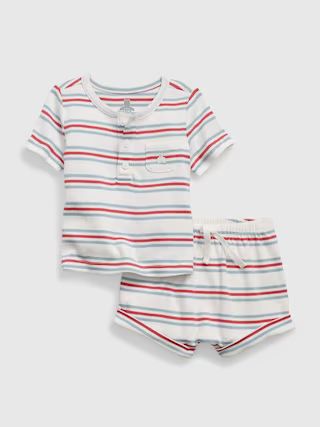 Baby 100% Organic Cotton Henley Two-Piece Outfit Set | Gap (US)