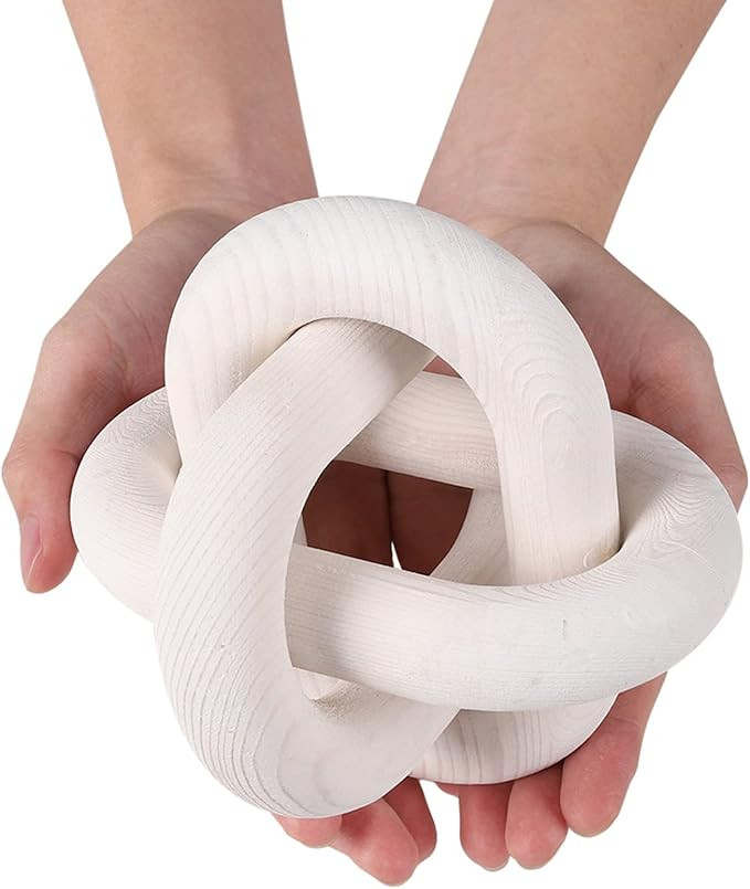 Ochine Wood Chain Link Decor 3 Link Decorative Chain Knot Hand Carved Pine Wood Chain Decor Moder... | Amazon (US)