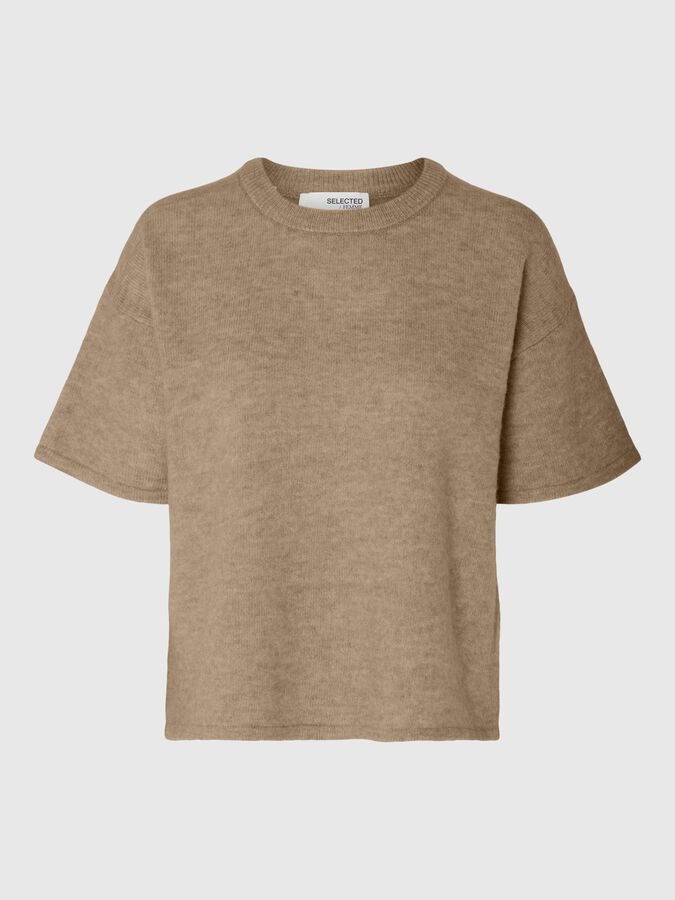 KURZÄRMELIGES STRICKOBERTEIL | Grau | SELECTED FEMME® | Selected