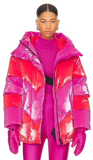 Candy Cane Ski Jacket in Rainbow Passion Pink | Revolve Clothing (Global)