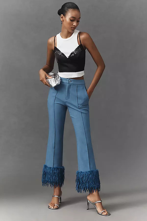 Maeve Cuffed Plush Party Pants | Anthropologie (US)