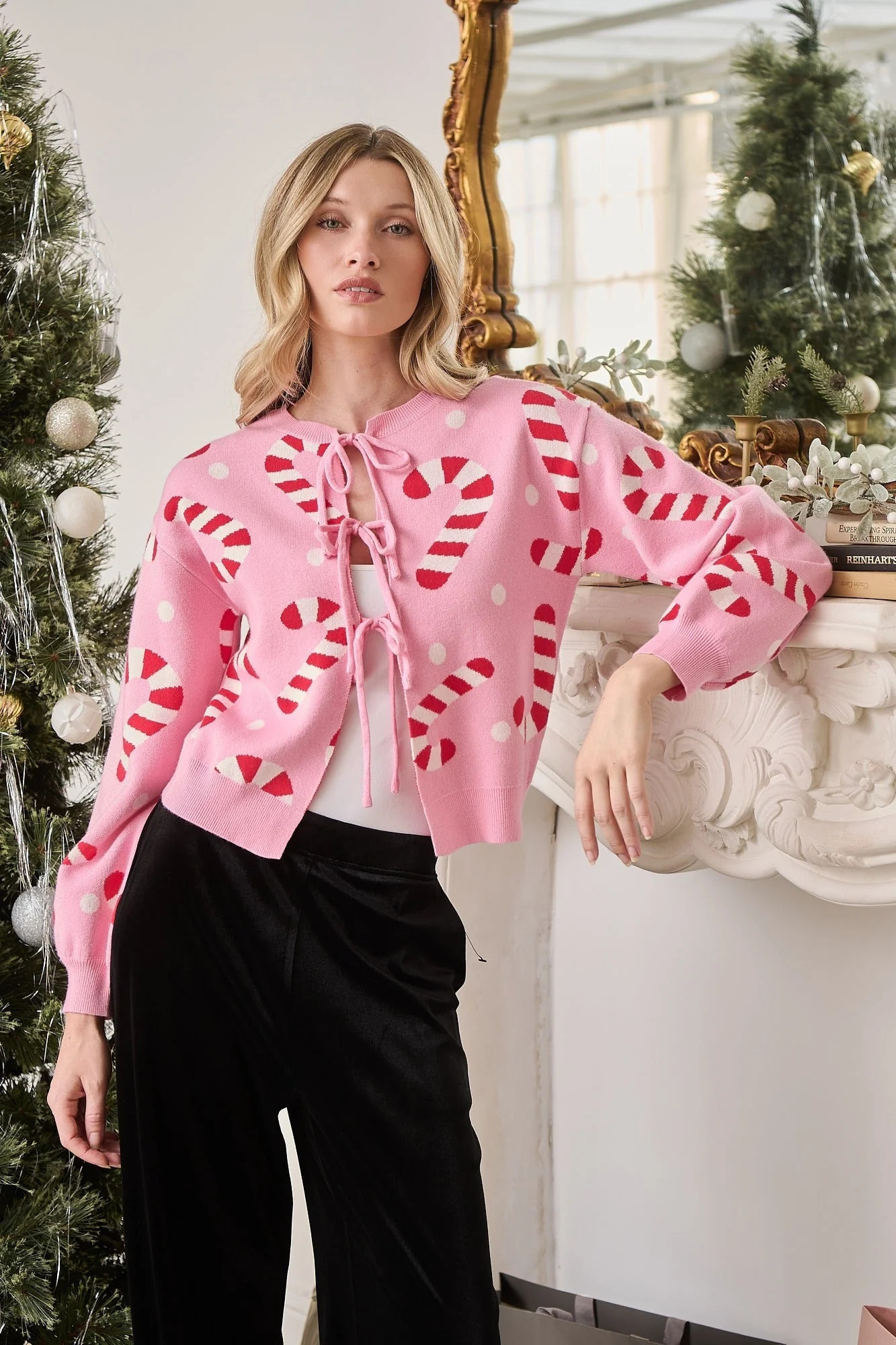 Candy Cane Front Tie Sweater | Sugarlips