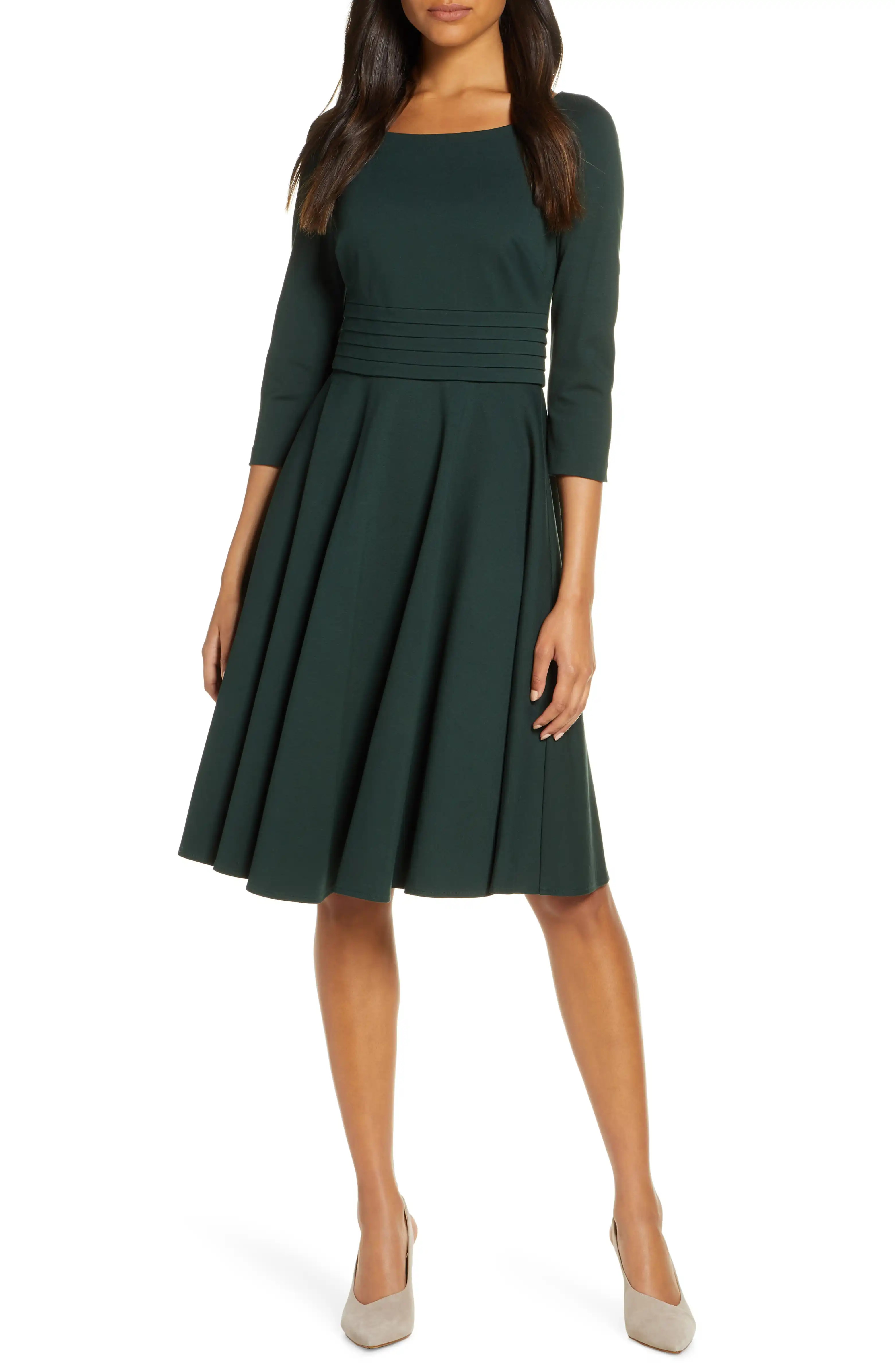 Pleated Fit & Flare Dress | Nordstrom