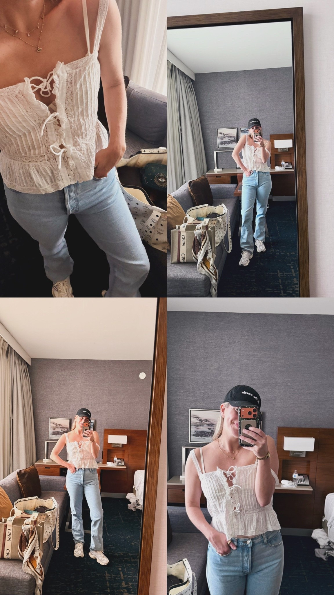 a cute top + jeans will forever be the easiest outfit formula 🤍

Finally wearing my new Sézane Cami and she is SO pretty 🥹 I love all the little lace, pintuck + tie details, especially paired with my FRAME Vertical jeans to keep it feeling casual.

Added my New Balance sneakers because apparently I refuse to wear anything else lately 😂 such an easy end-of-summer outfit that I’ll definitely be repeating into fall.

Everything linked below 🤍

Sézane Cami, Sézane top, Sézane outfit, FRAME Vertical jeans, FRAME jeans, straight leg jeans, New Balance sneakers, jeans and a cute top, casual chic outfit, French girl style, Parisian style, everyday outfit, elevated casual outfit, transitional outfit, end of summer outfit, early fall outfit, feminine top, lace top, white top outfit, weekend outfit

#LTKootd #LTKNYFW #LTKSeasonal
