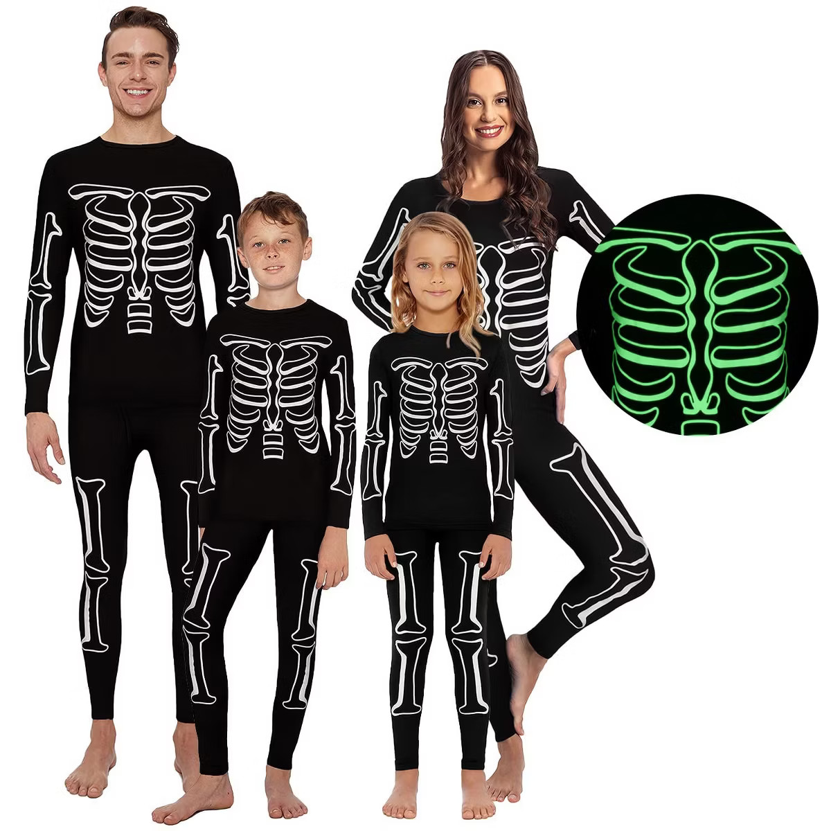 Rocky Skeleton Matching Family Halloween Warm Thermal Pajamas (Glow In The Dark) Girls, Boys, Men... | Target