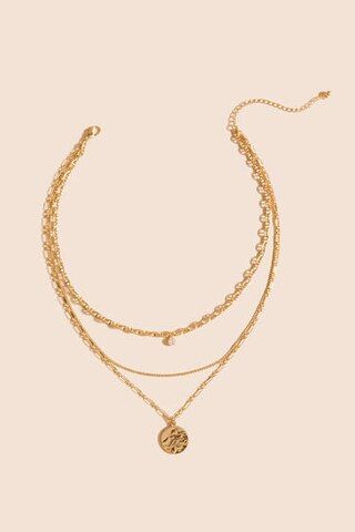 Lily Circle Pendant Layered Necklace | Francesca's