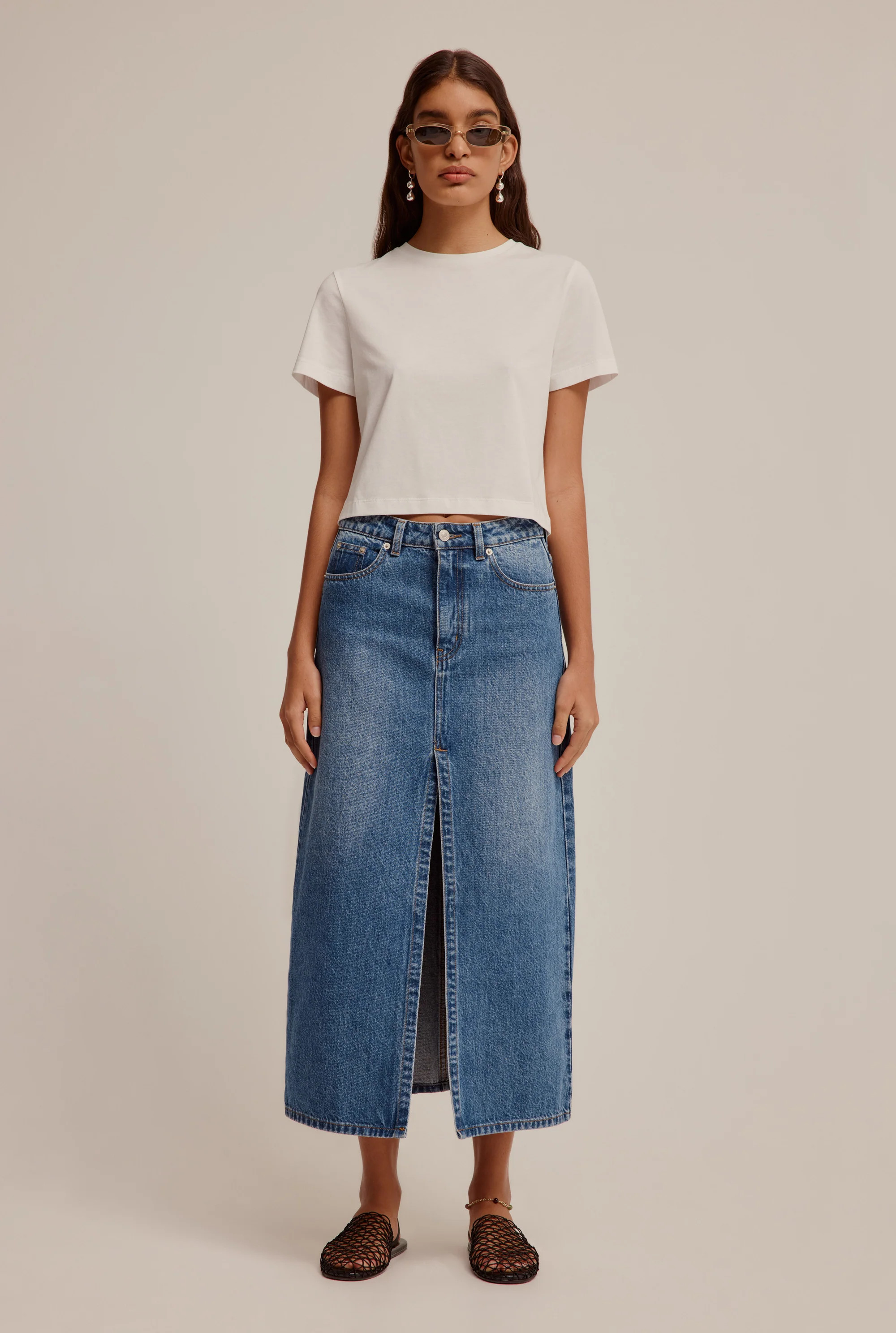 Denim Midi Skirt | Venroy AU