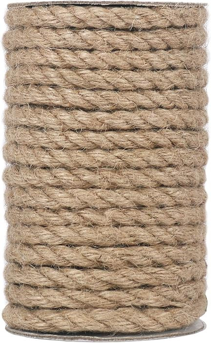 Vivifying Jute Rope, 50 Feet 8mm Natural Heavy Duty Twine for Crafts, Cat Scratch Post, Bundling ... | Amazon (US)