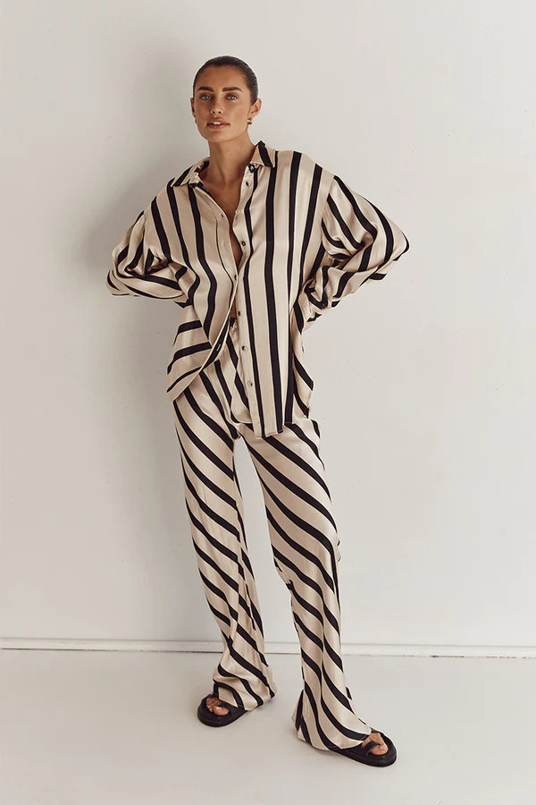 PIPPA STONE SATIN BIAS CUT PANT | DISSH