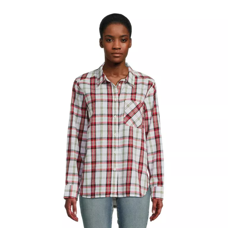 Time and Tru Women's Flannel Shirt, Sizes XS-3XL 