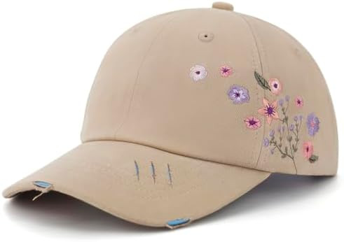 Flower Baseball Hats for Women Embroidered Floral Cap for Womens Ladies Trendy Funny Cut Female h... | Amazon (US)