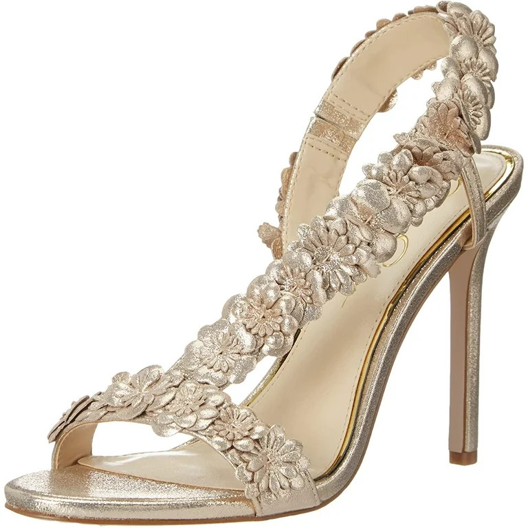 Jessica Simpson Womens Jessin High Heel Sandal Heeled 5 Champagne | Walmart (US)