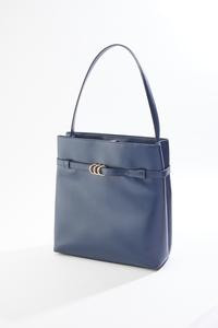 Cato Fashions | Cato Classic Navy Faux Leather Belted Tote | Cato Fashions