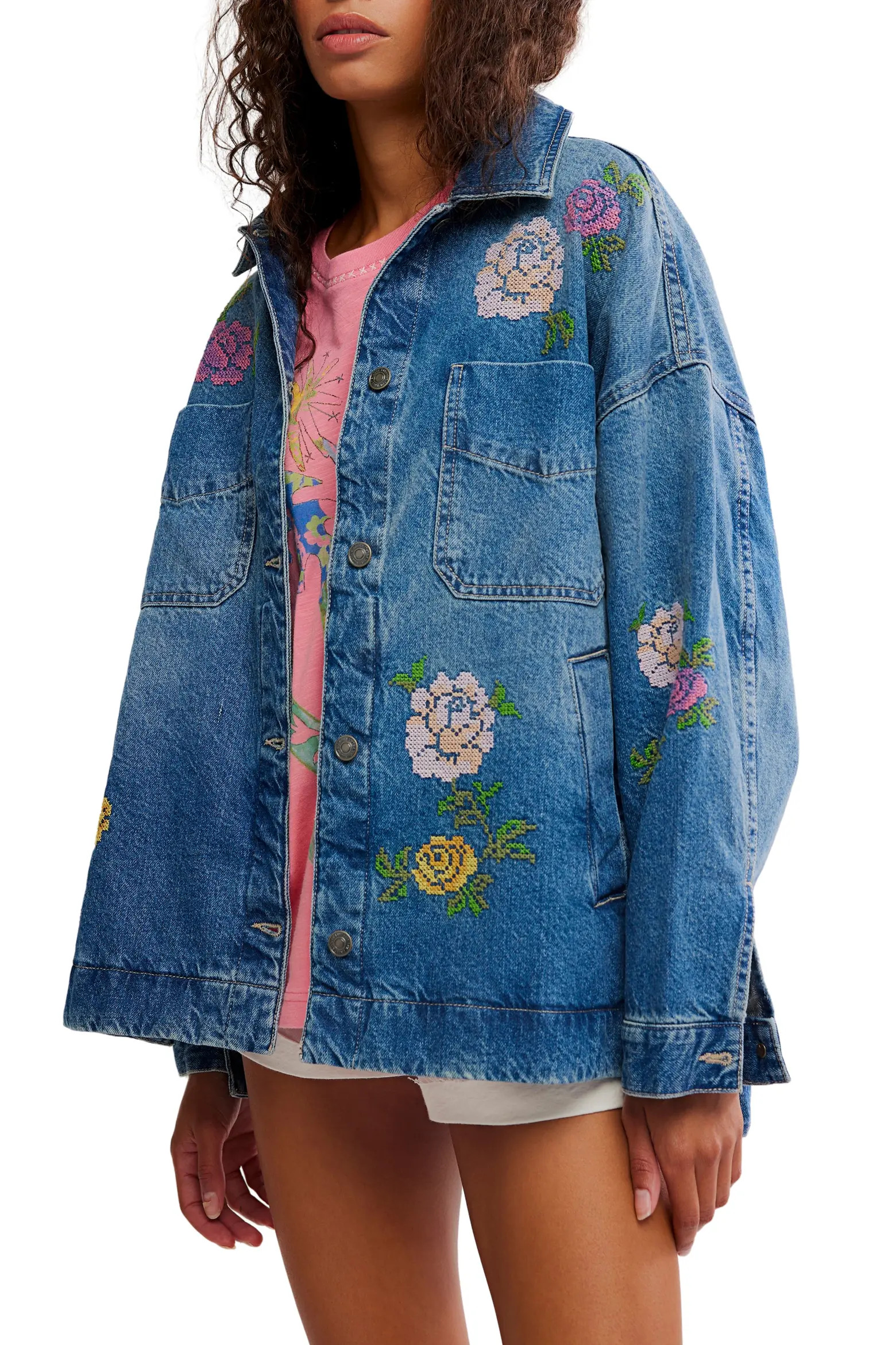 Madison Embroidered Denim City Jacket (Women) | Nordstrom | Nordstrom