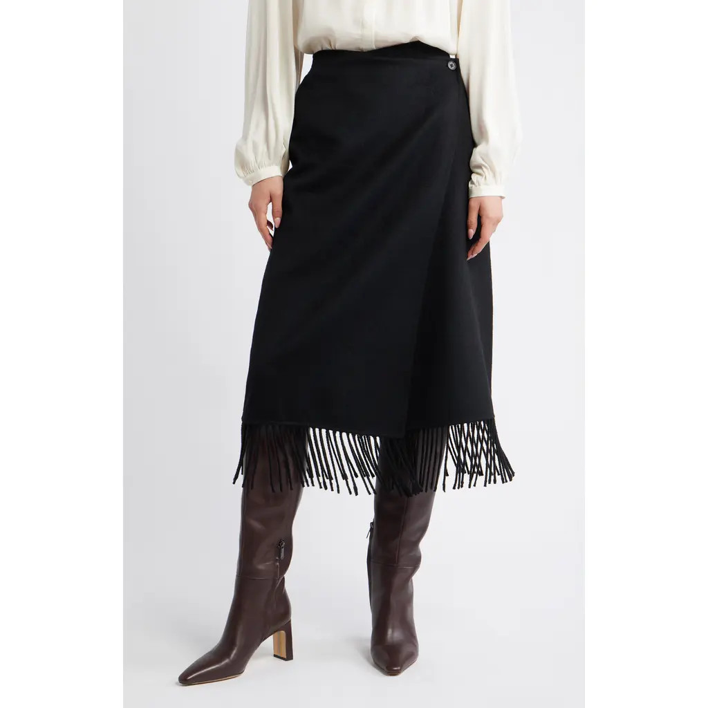 Rails Odette Wool Blend Midi Skirt in Black at Nordstrom, Size Medium | Nordstrom