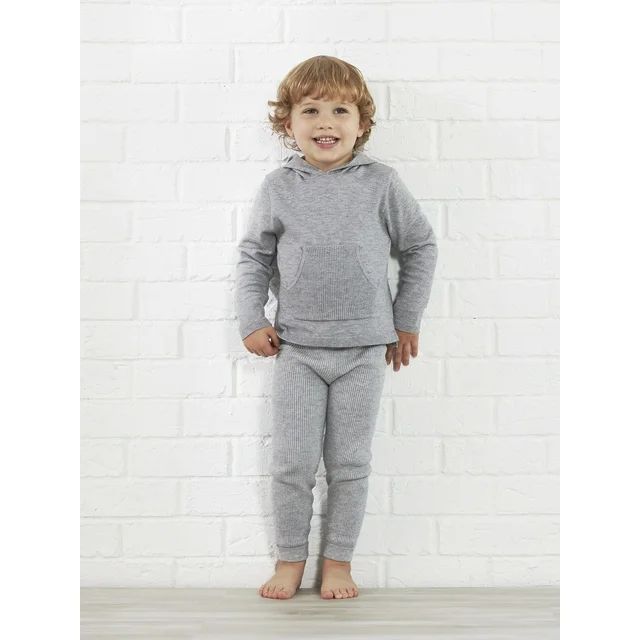 Modern Moments by Gerber Toddler Gender Neutral Sweater Knit Hoodie and Pants, 2pc Outfit Set (12... | Walmart (US)