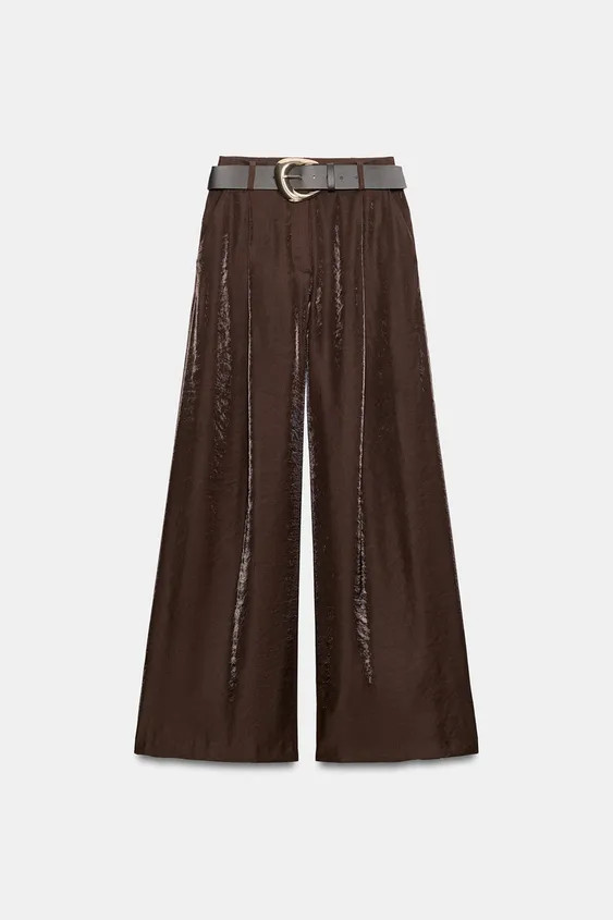 WEITE SATINHOSE MIT G\u00dcRTEL | Zara DE