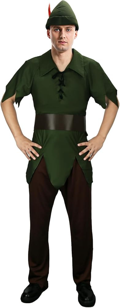 Adult Men’s Costume Green Leaves Bandage Blouse Girdle Hats Elf Cosplay Outfits Halloween Dress... | Amazon (US)