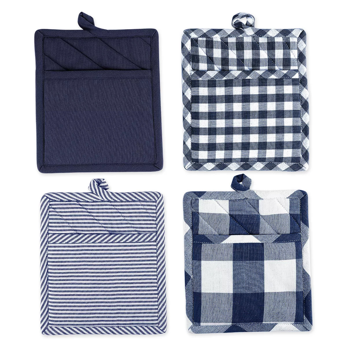 Design Imports Navy/Off White Potholder Set | Target