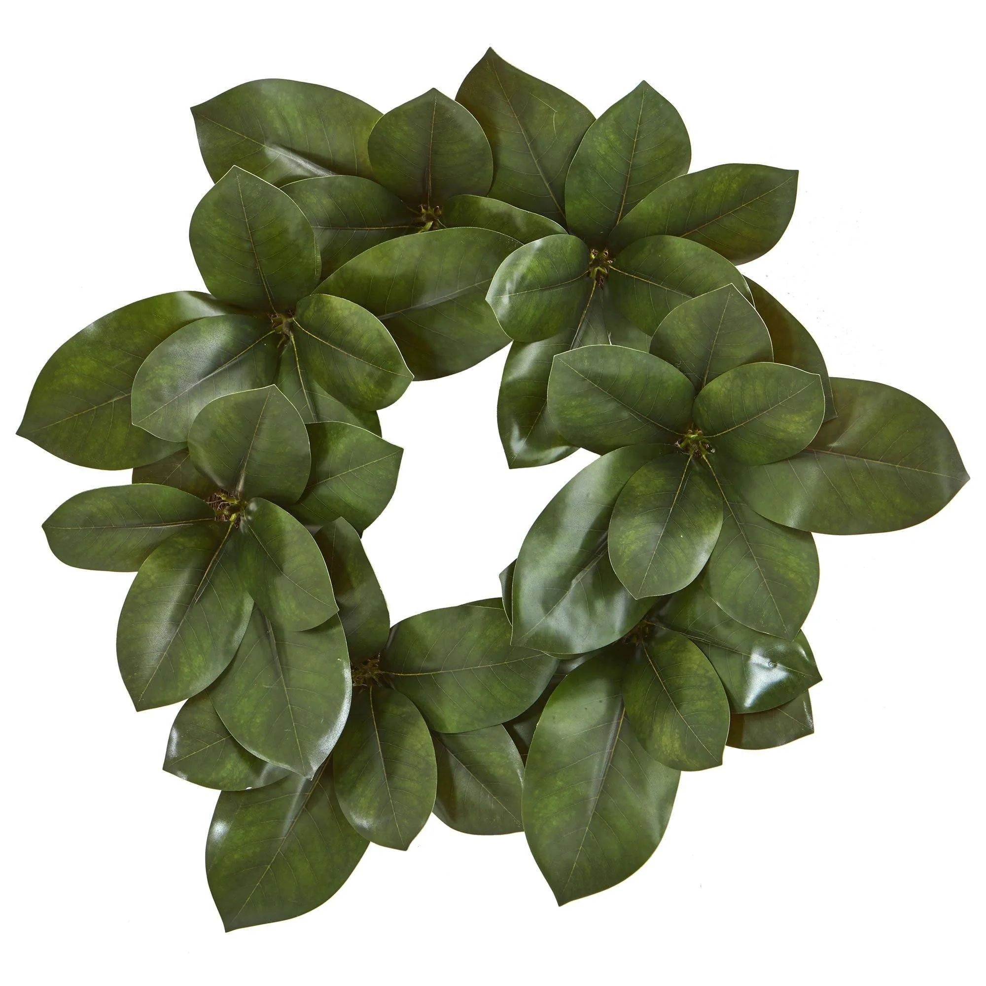 22” Magnolia Leaf Artificial Wreath | Nearly Natural | Nearly Natural