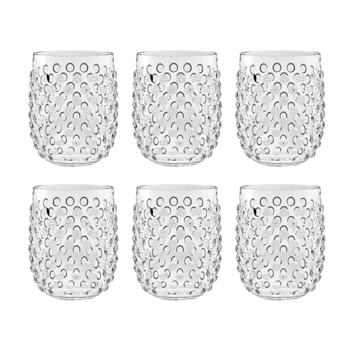 Adamo Acrylic Stemless Wine Glass - Clear - 15 oz (Set of 6) | Wayfair North America