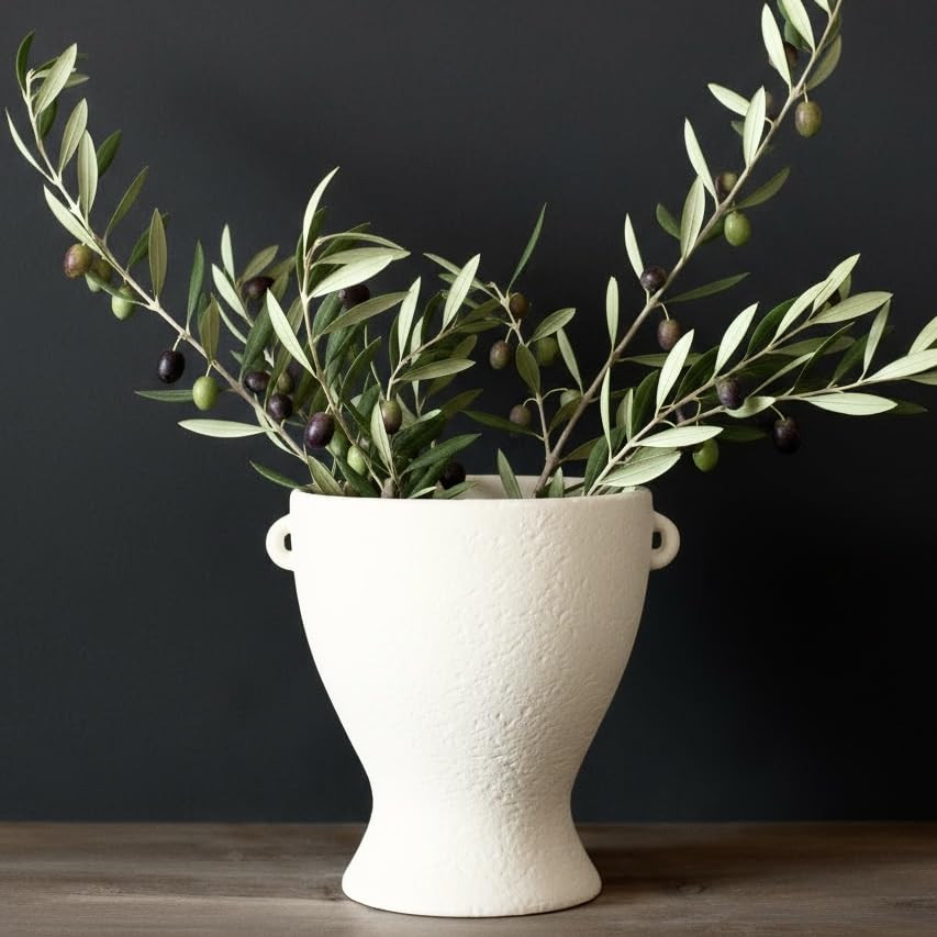 Ceramic Vase with Handles - Modern Terracotta Rustic Pottery for Home Decor, Living Room, House D... | Amazon (US)