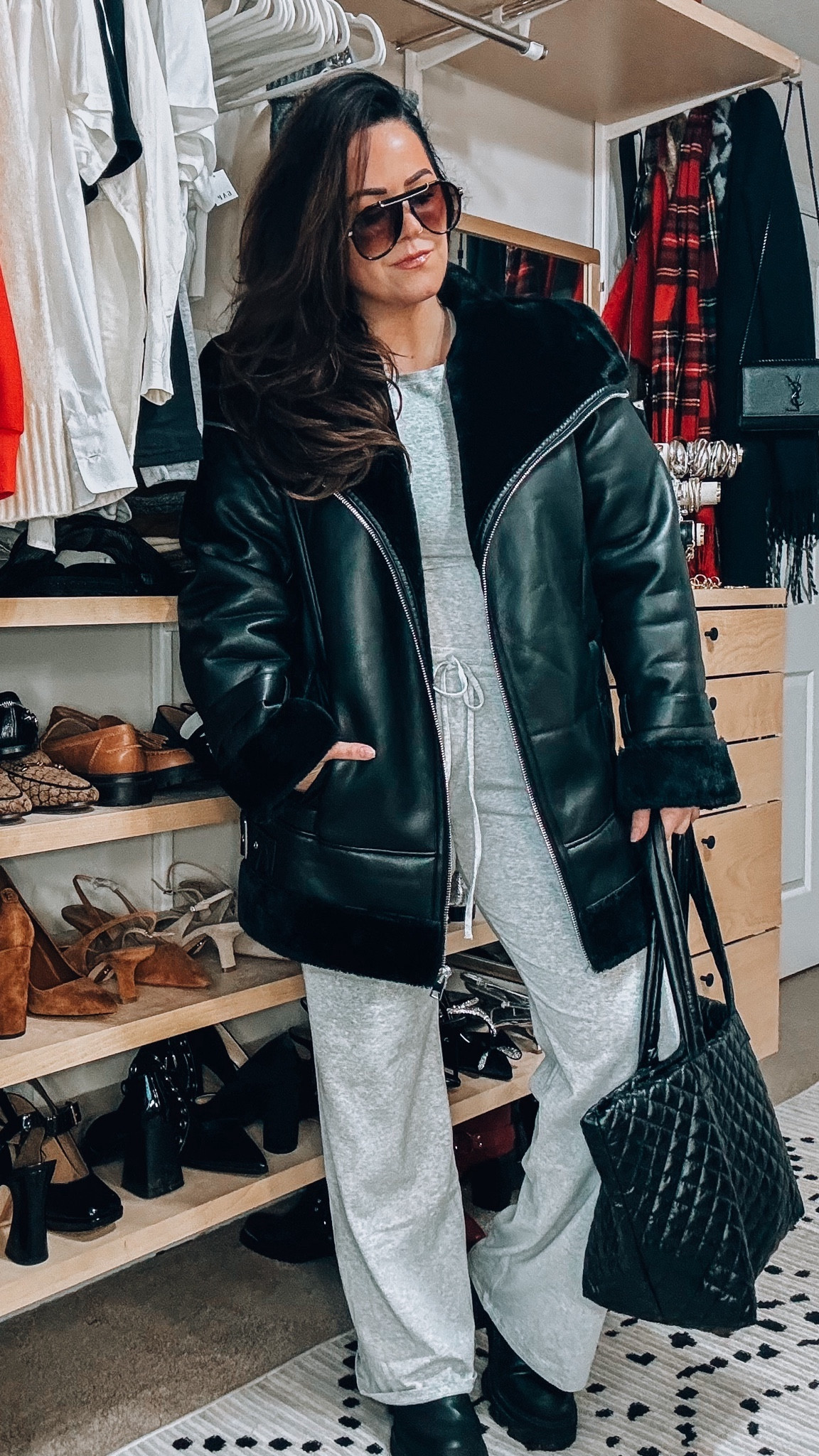 Comfy casual midsize winter errands outfit - matching lounge set 
Wearing an xl in these lightweight lounge pants 
Large in this long sleeve top 
My comfy full coverage bra is tts 38dd 
Satin smoothing undies are an xl (taryntrulyxspanx) 
Lug sole winter boots tts 
Quilted large tote bag 
Sunglasses and lipgloss liked 


#LTKmidsize #LTKstyletip #LTKMostLoved