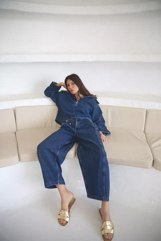 Z1975 HIGH-WAISTED DRAWSTRING JEANS | Zara US