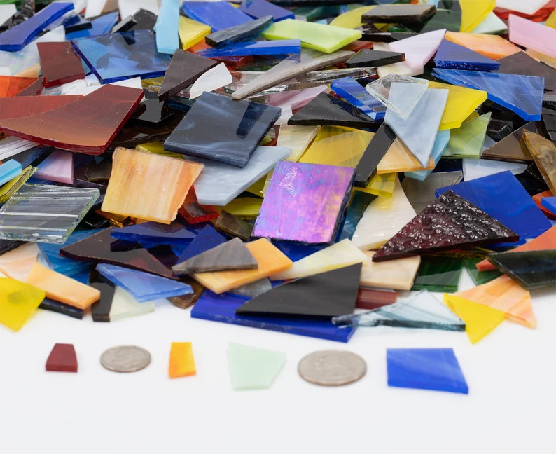 4 Pounds Glass Scrap, Small Glass Scrap, Small Stained Glass Scrap, Mosaic Making Glass, Jewelry ... | Etsy (US)