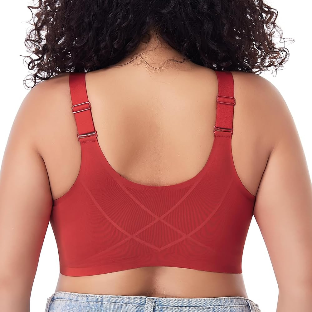 Seamless Front Closure Bra for Women Posture Back Smoothing Wireless Brasieres | Amazon (US)