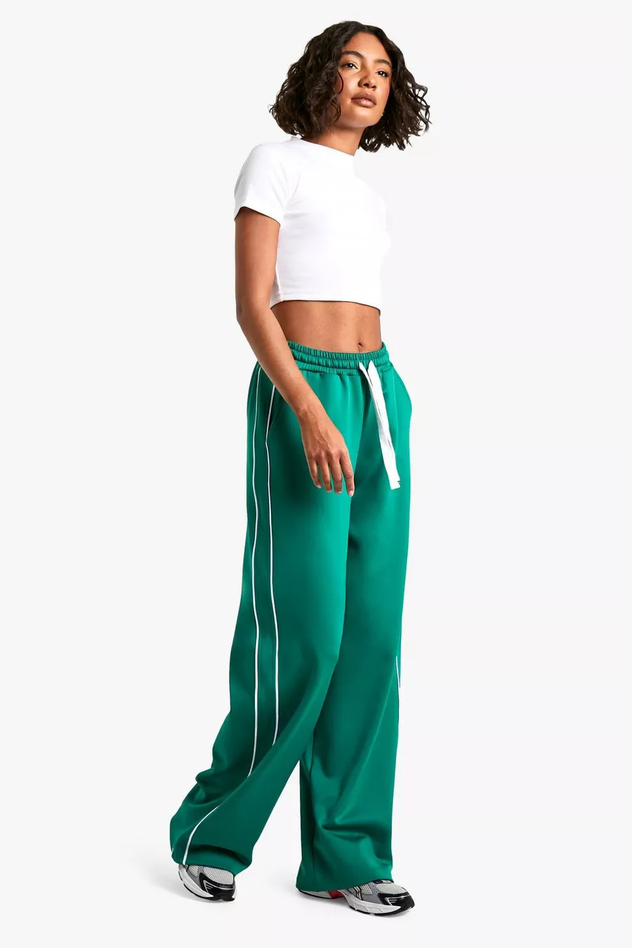 Tall Scuba Wide Leg Joggingbroek Met Zijstreep | Boohoo.com (NL)