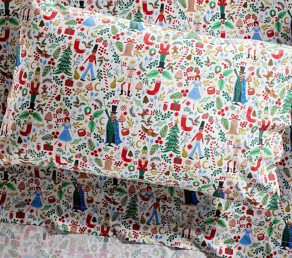Organic Rifle Paper Co. Nutcracker Sheet Set, Twin, Multi | Pottery Barn Kids