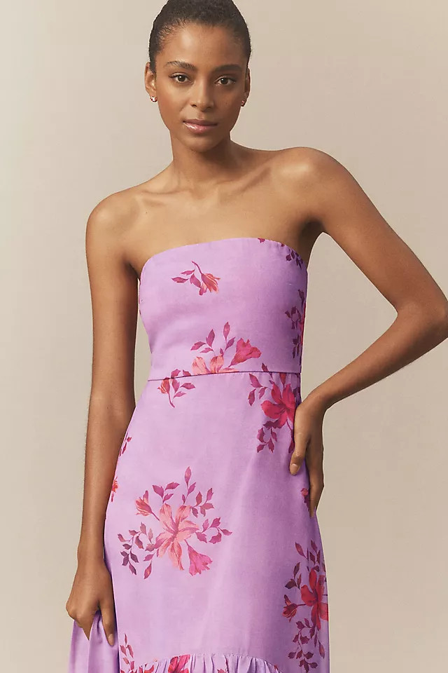 BHLDN Molly Strapless Chiffon Scarf Maxi Dress | Anthropologie (US)