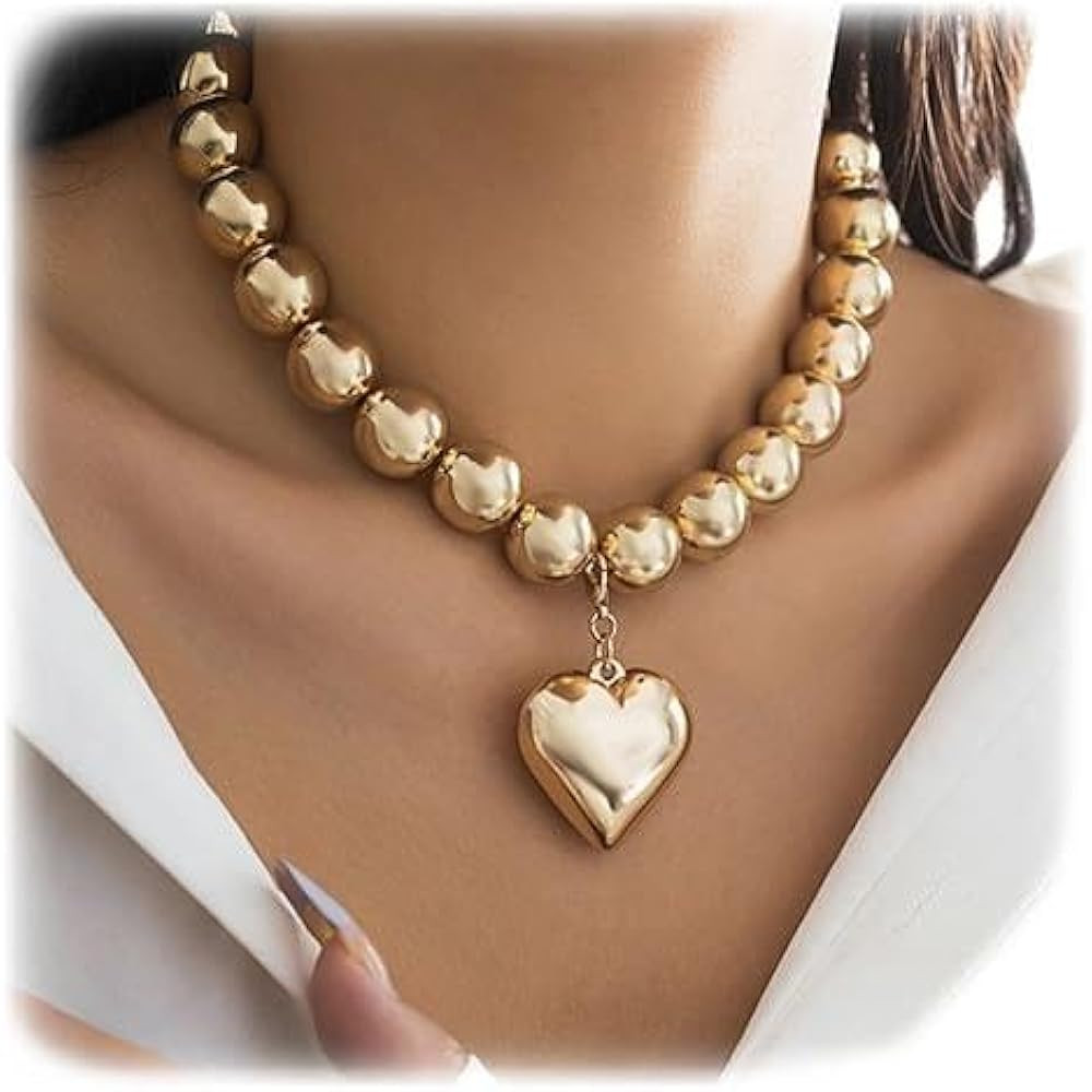 Multi-Layered Metal Big Ball Collar Necklace Gothic Beads Choker Necklace Statement Collar Neckla... | Amazon (US)