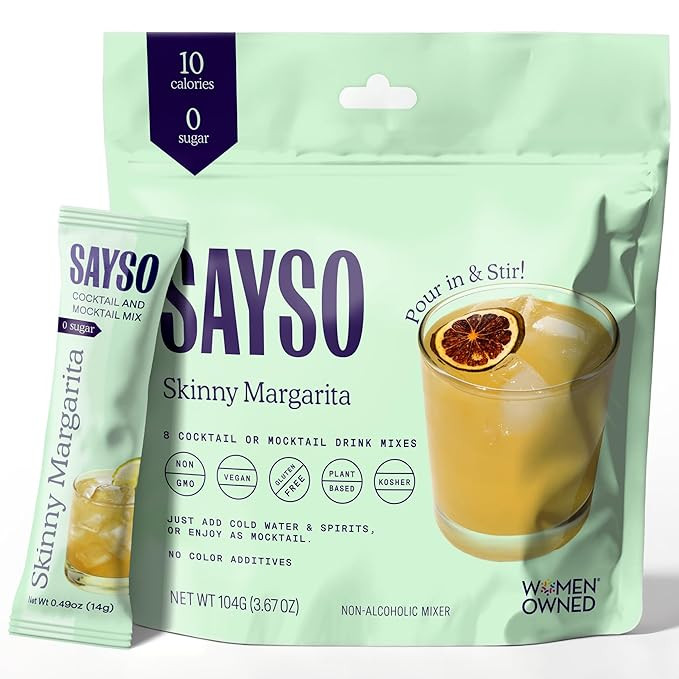 SAYSO Skinny Margarita Cocktail Sticks | Craft Cocktail or Mocktail in 1 Min, Just Add Water + Sp... | Amazon (US)