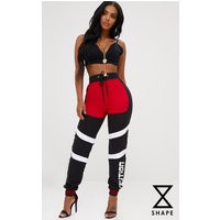 Shape Black Caution Contrast Joggers | PrettyLittleThing UK