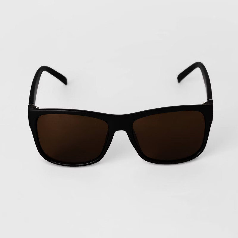 Men's Matte Square Sunglasses - Goodfellow & Co™ Black | Target
