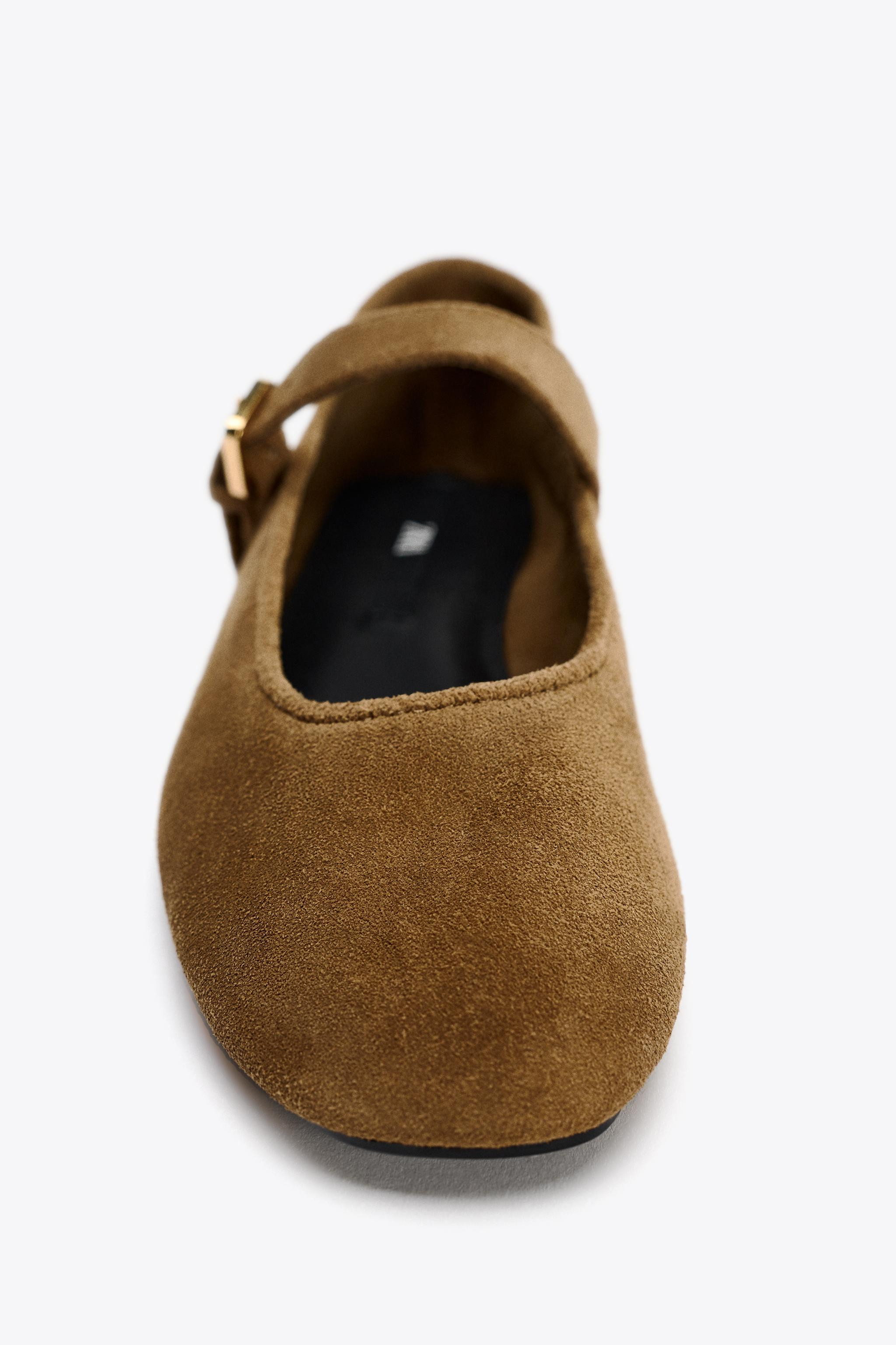 SPLIT SUEDE BALLERINAS | Zara UK