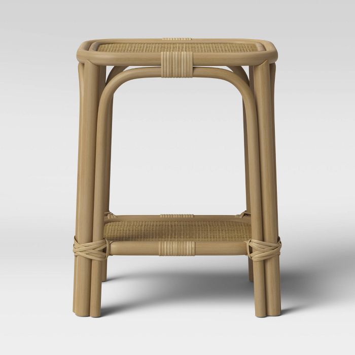 Monetta Square Rattan Woven Top Accent Table Natural Brown - Threshold™ | Target