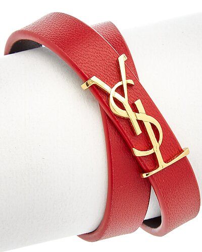 Saint Laurent Opyum Double Wrap Leather Bracelet | Ruelala