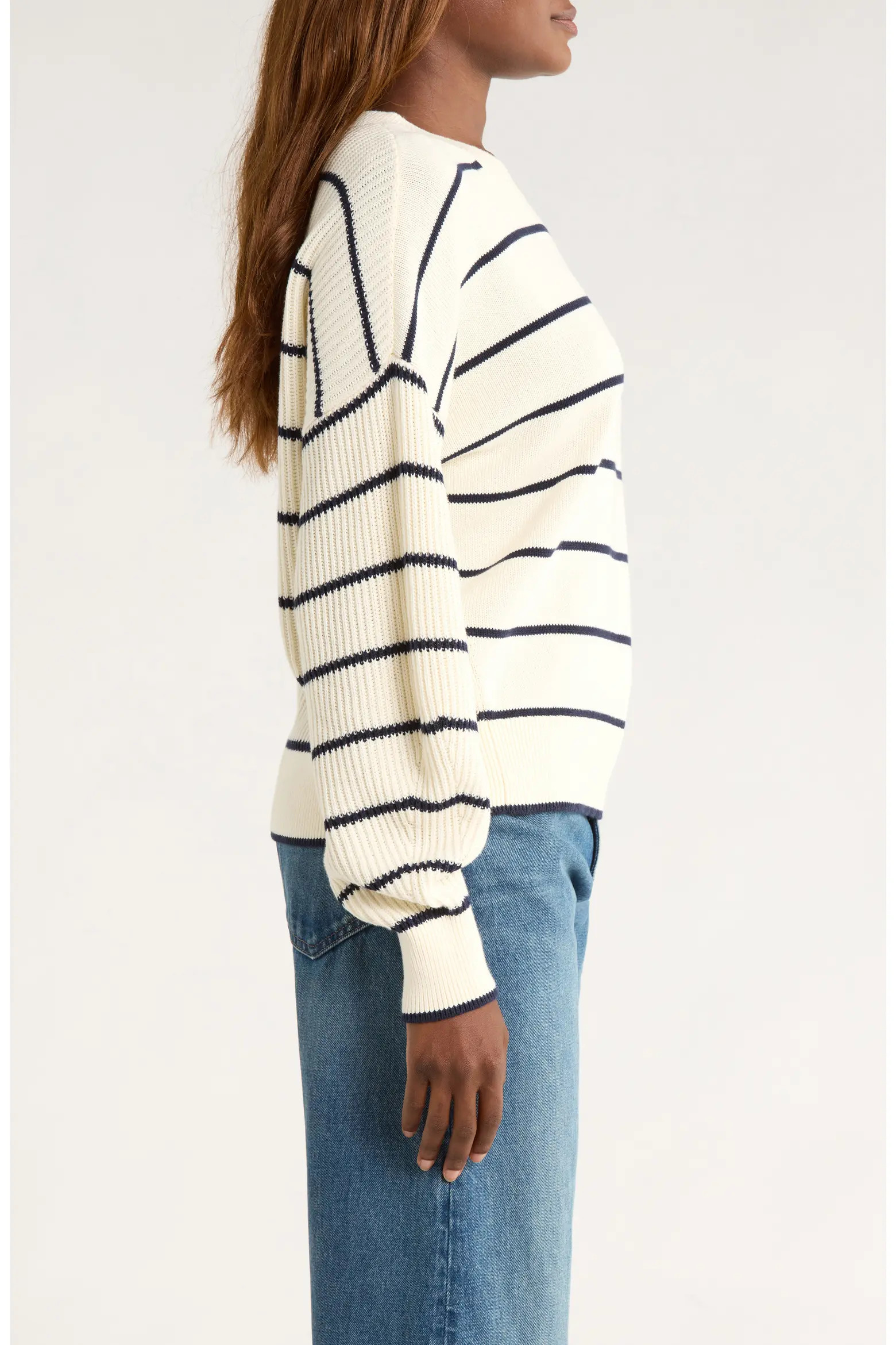 Rib Drop-Shoulder Crewneck Sweater (Women) | Nordstrom | Nordstrom