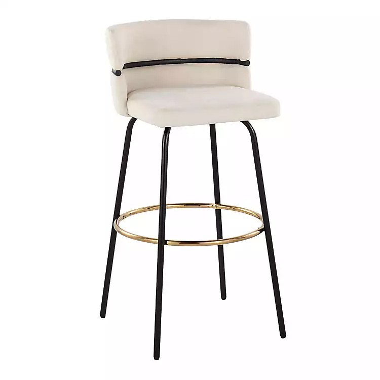 New! Cream Metal Cinch Swivel Bar Stools, Set of 2 | Kirkland's Home