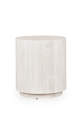 Layne Round Oak Wood 20" End Table | Anthropologie (US)