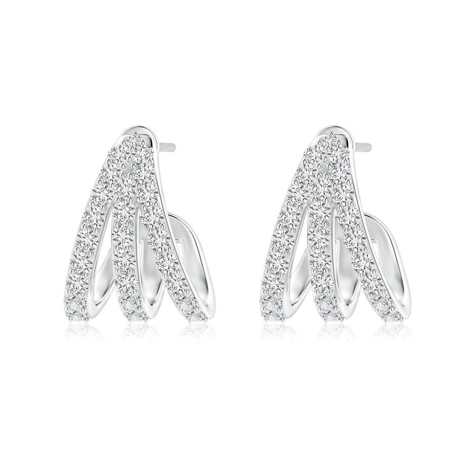 Diamond Trident Huggie Hoop Earrings | Angara | Angara US