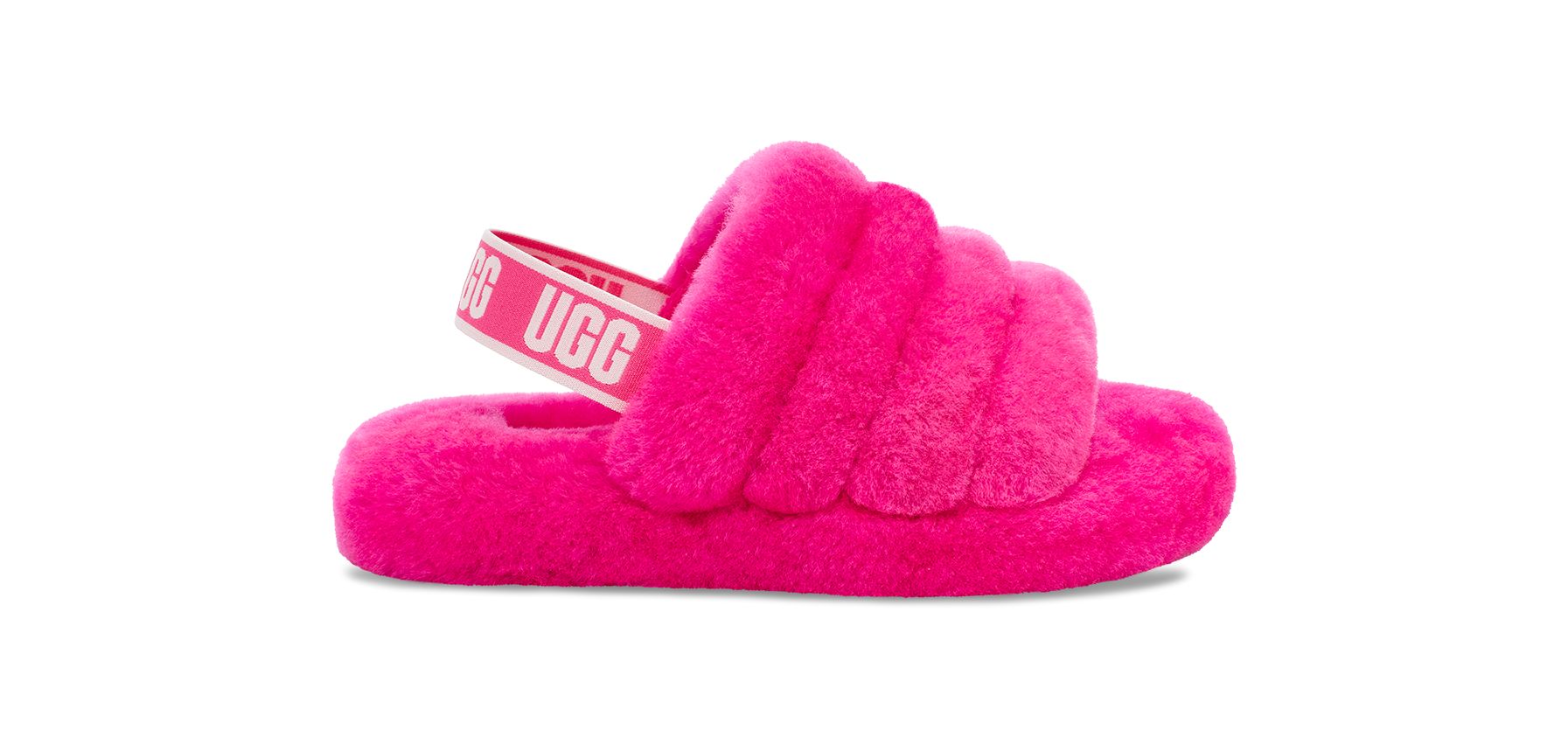 UGG Kids' Fluff Yeah Slide Sheepskin Slippers in Pink, Size 2 | UGG (US)