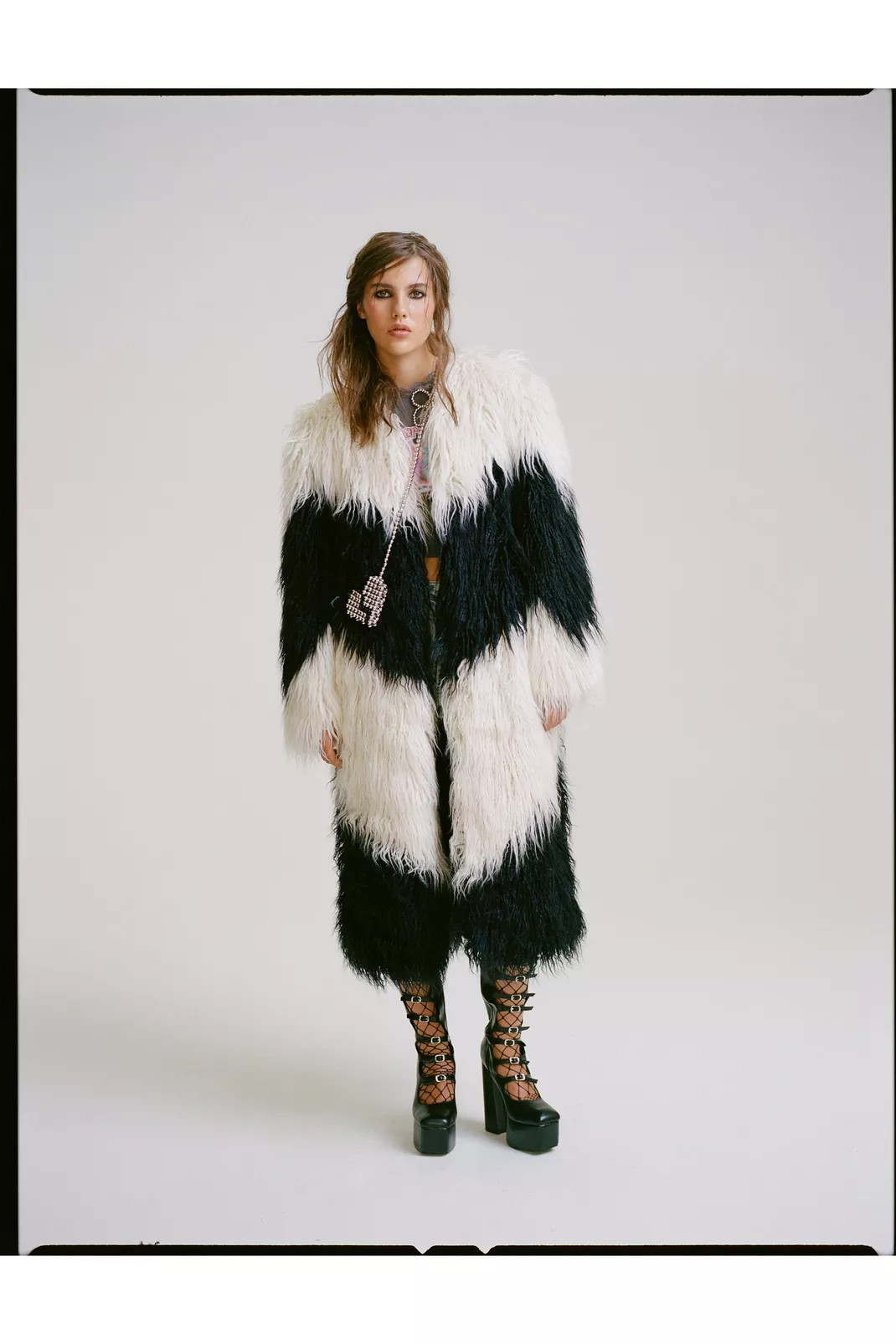 Premium Faux Fur Colour Block Maxi Coat | Nasty Gal UK (+IE)
