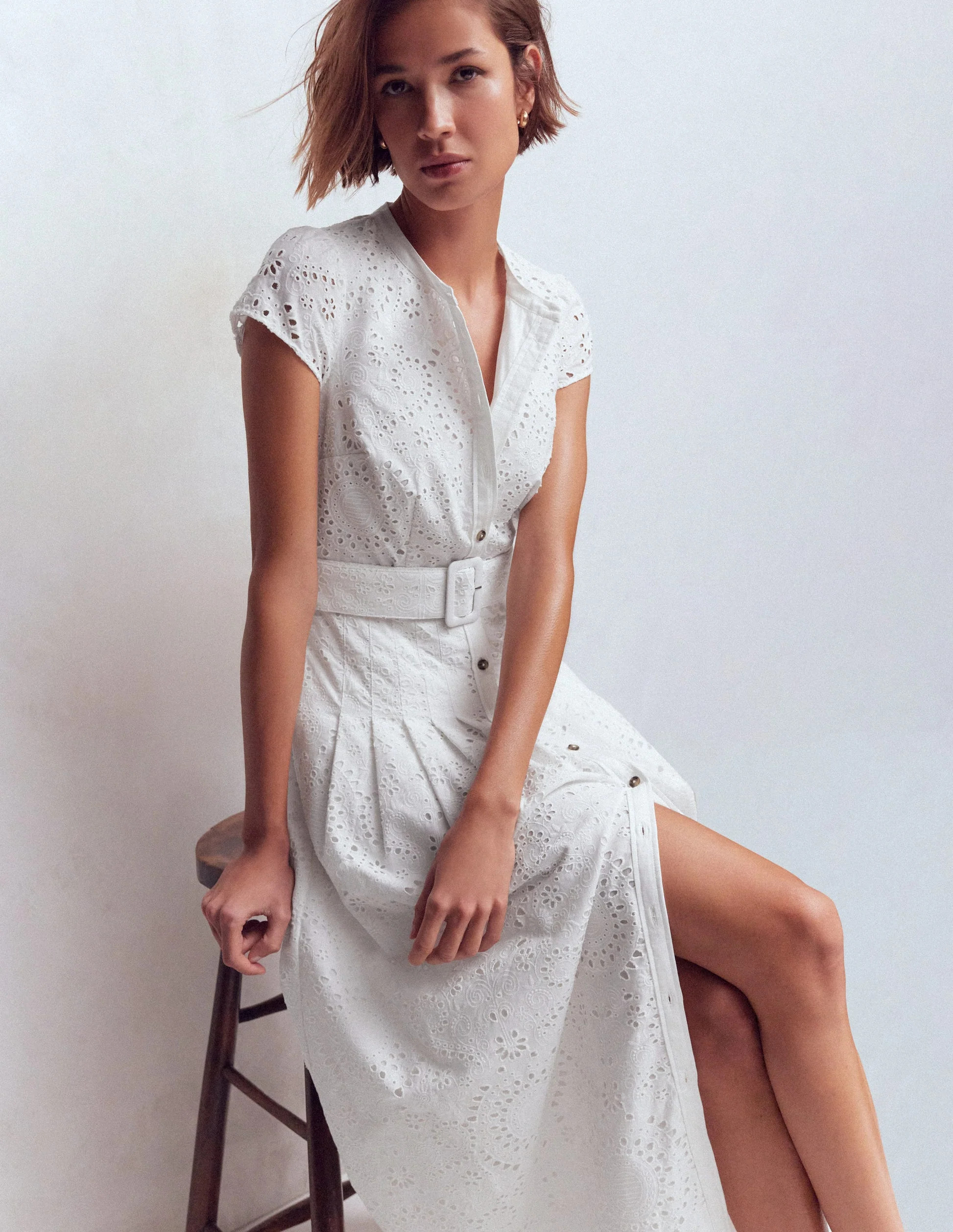 Arabella Cotton Maxi Dress-White Broderie | Boden (US)