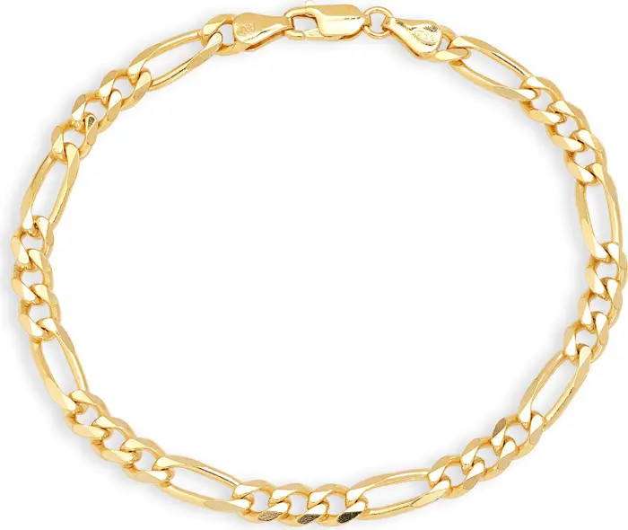 Argento Vivo Sterling Silver Men's Figaro Chain Bracelet | Nordstrom | Nordstrom