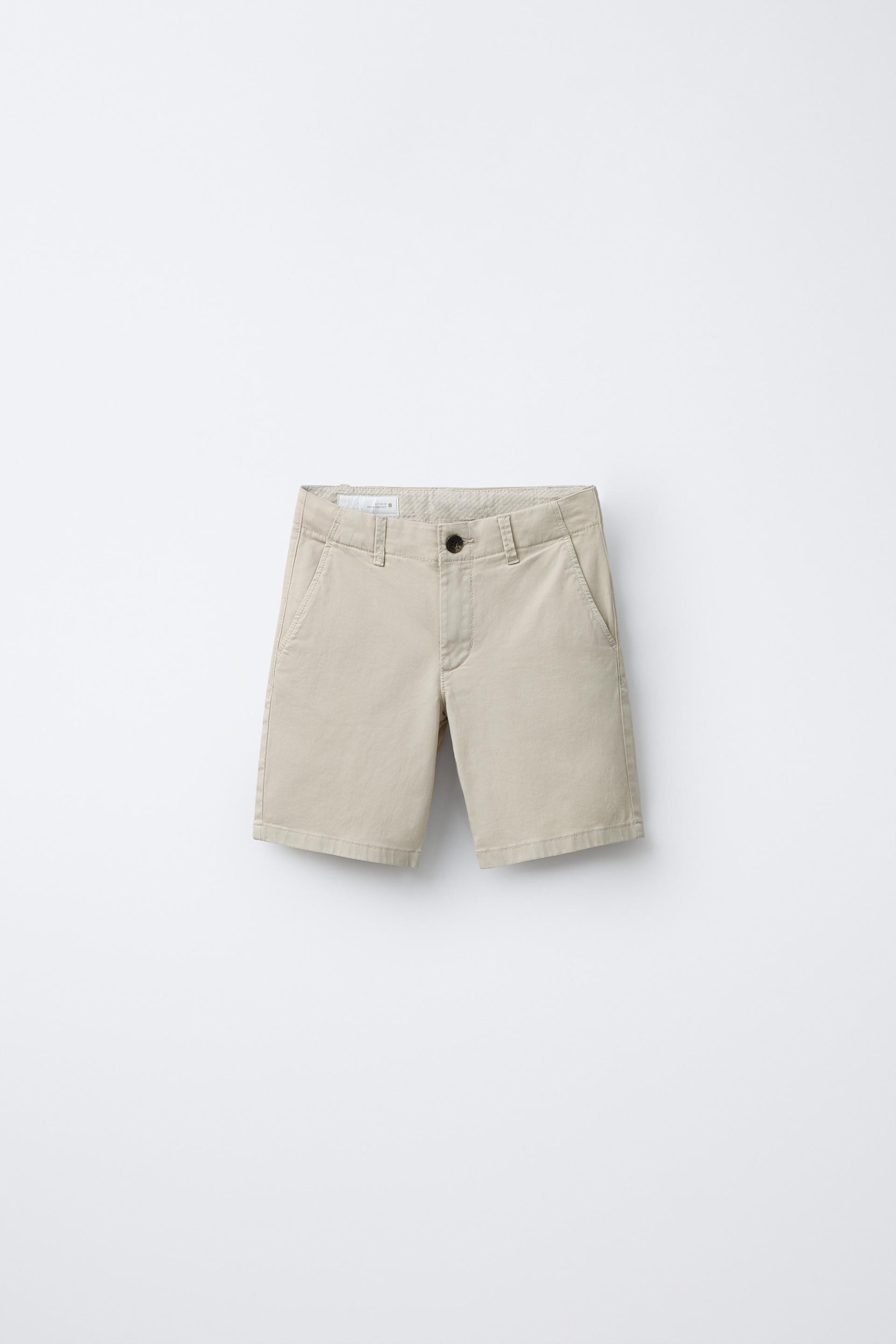 Zara - Basic Slim Fit Chino Shorts - White - 13-14 Years (64,6 Inches) - Kids | Zara US