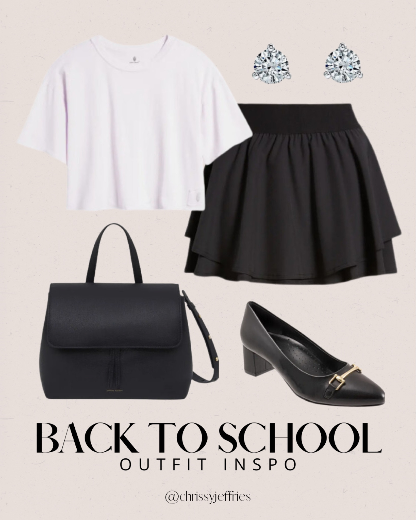  Start the school year off right with this cute and classy outfit. The white cropped tee paired with a black layered skirt creates a stylish and comfortable look perfect for any school day. Accessorize with elegant stud earrings, a sleek black handbag, and chic black block heels to complete the ensemble. This outfit is ideal for a day filled with classes and activities, ensuring you stay fashionable and comfortable. 

#BackToSchool #CuteOutfit #ClassyStyle #SchoolFashion #EverydayElegance

#LTKworkwear